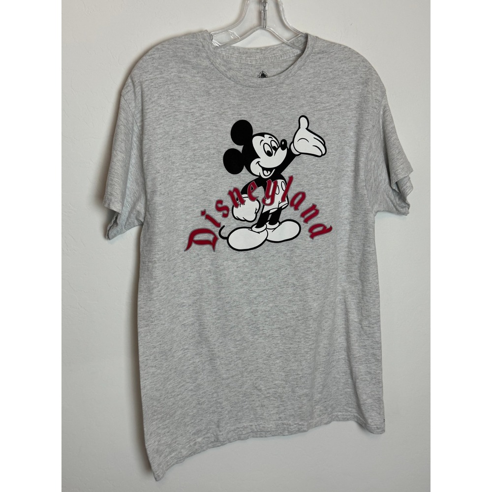 Disney Mickey Mouse Disneyland Graphic T-Shirt Grey Short Sleeve Small